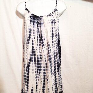 NWT  RAVIYA Dress Cover-up Sz S Navy Crinkle Tie Dye Strappy